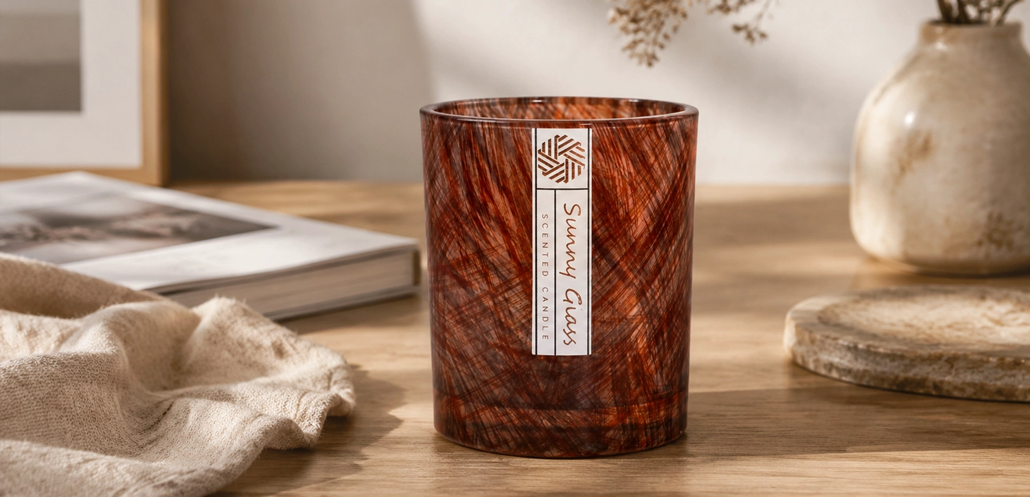 Wholesale Copper Marble Glass Candle Jars For Home Decor