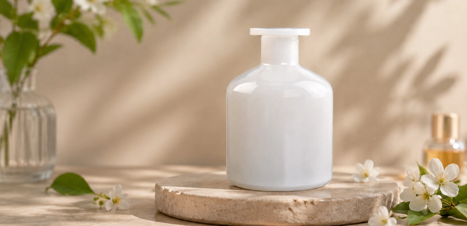 Wholesale White Glass Reed Diffuser Bottles for Private Label Brands