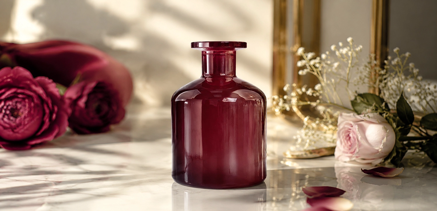 Luxury Garnet Glass Fragrance Vessels for Home Fragrance Brands