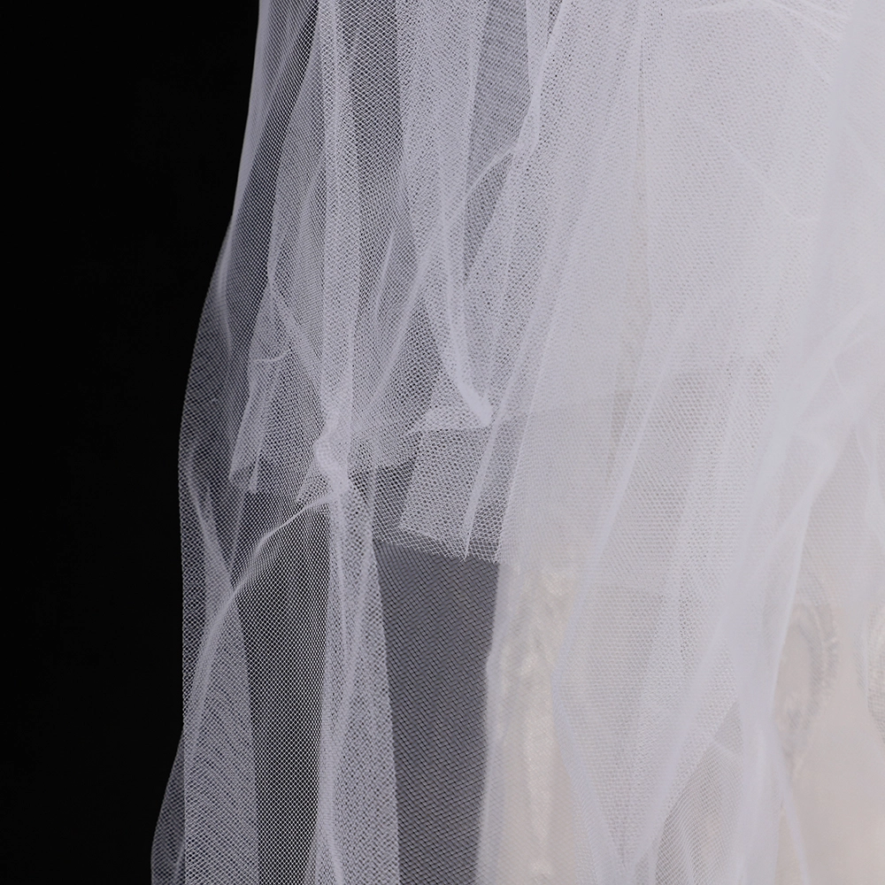 Véu de noiva curto de camada dupla CYG atacado Véu de casamento elegante com pente de cabelo