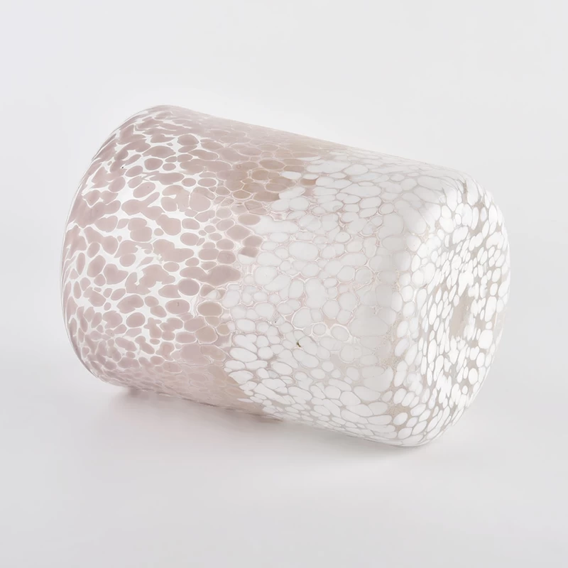 Sunny Glassware color mixed speckled cylindrical glass container luxury candle jars wholesale
