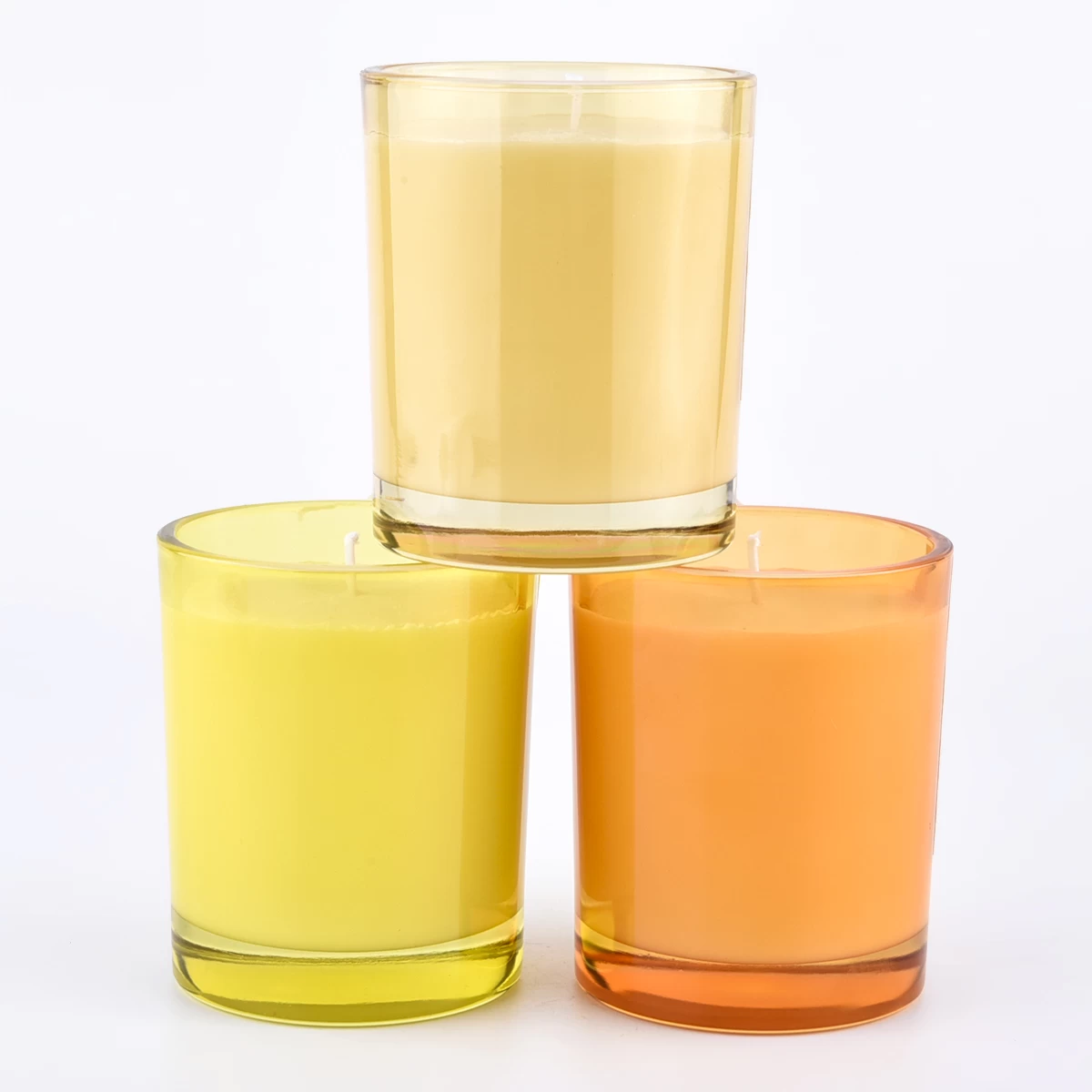 colored glass candle vessels 8oz