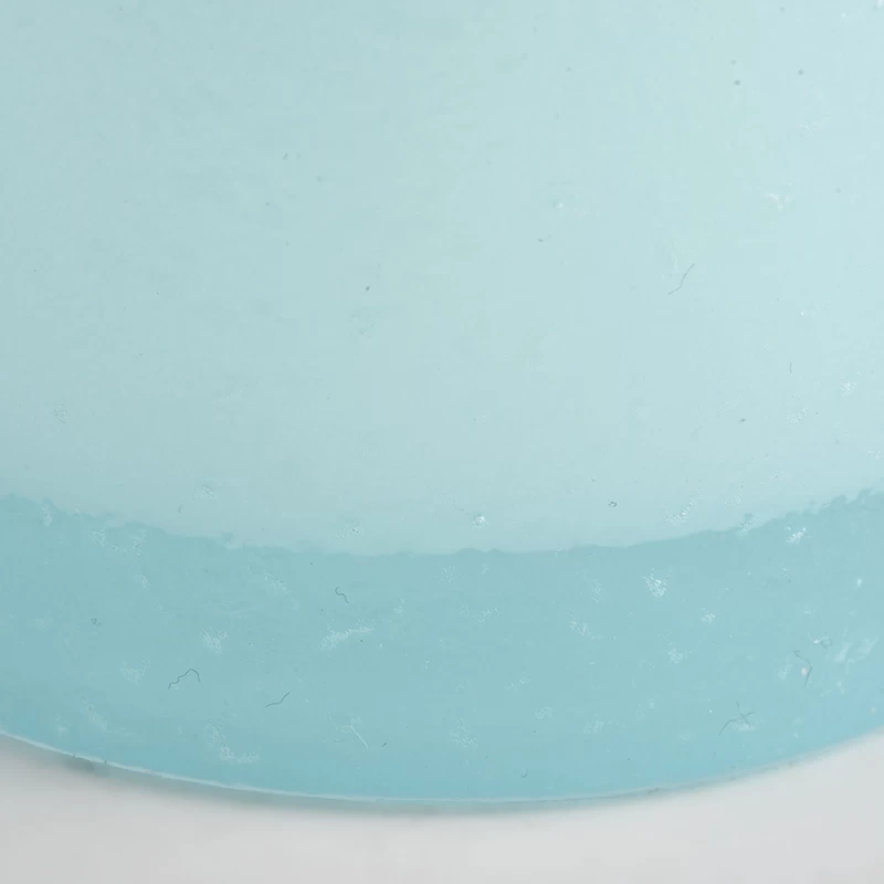 light blue colored glass candle vessel 8 oz