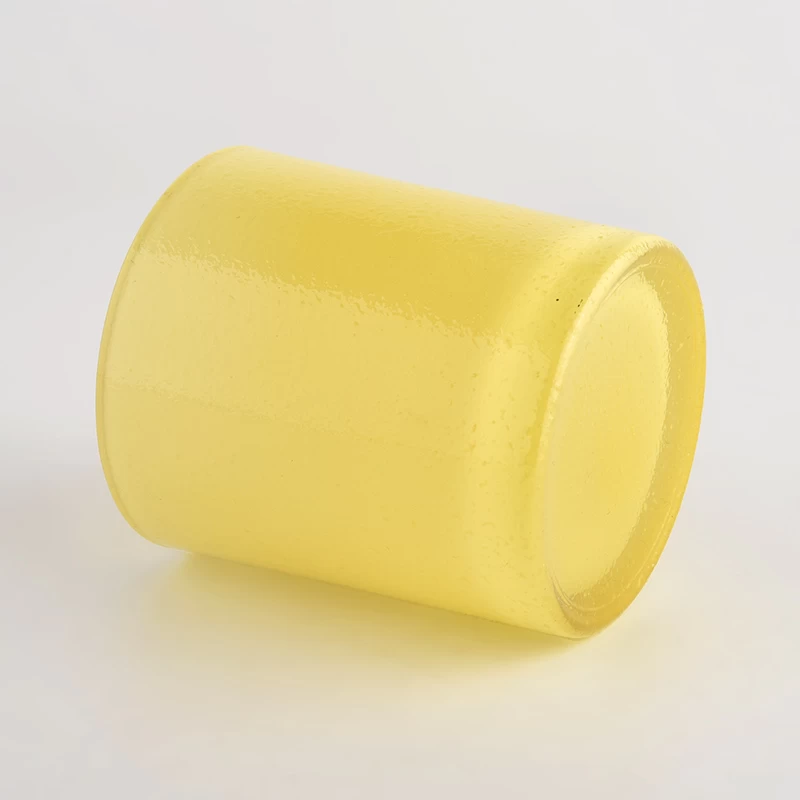 Lemon Yellow glass custom candle jars