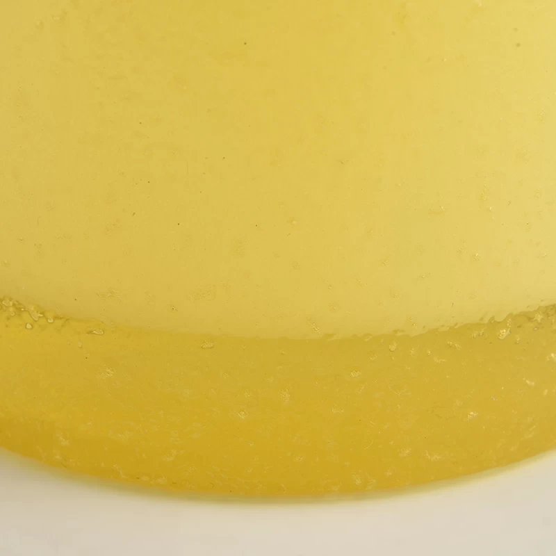 Lemon Yellow glass custom candle jars
