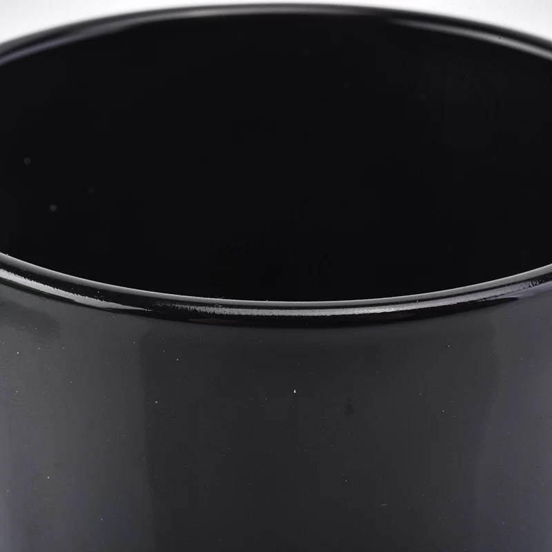 glossy black glass candle jar 12 oz