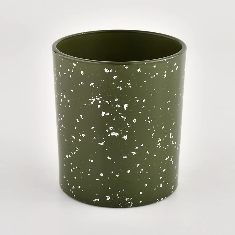 Custom wholesale Luxury green glass Empty Candle Jar Candle Vessel