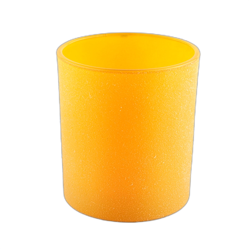 China Hot sale Custom Empty Yellow Glass Candle Jar Glass Candle Holder manufacturer