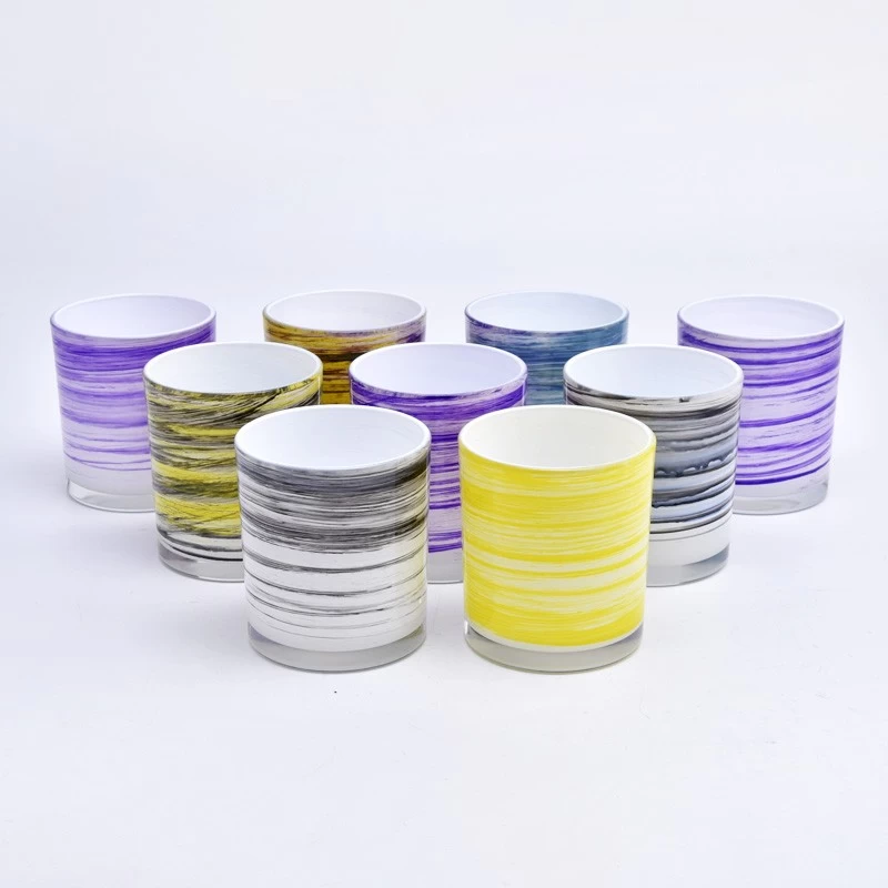 Vivid nice colorful glass candle vessels wholesaler