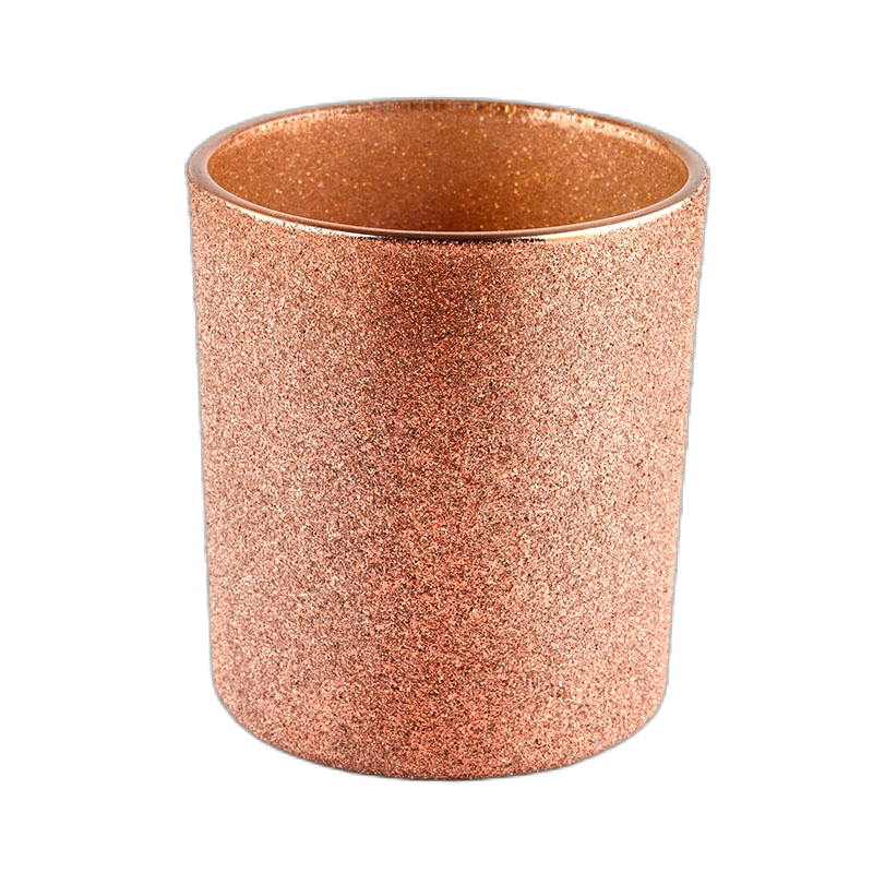 China Wholesale luxury Sanding Copper Glass Candle Jar For Candle Making manufacturer