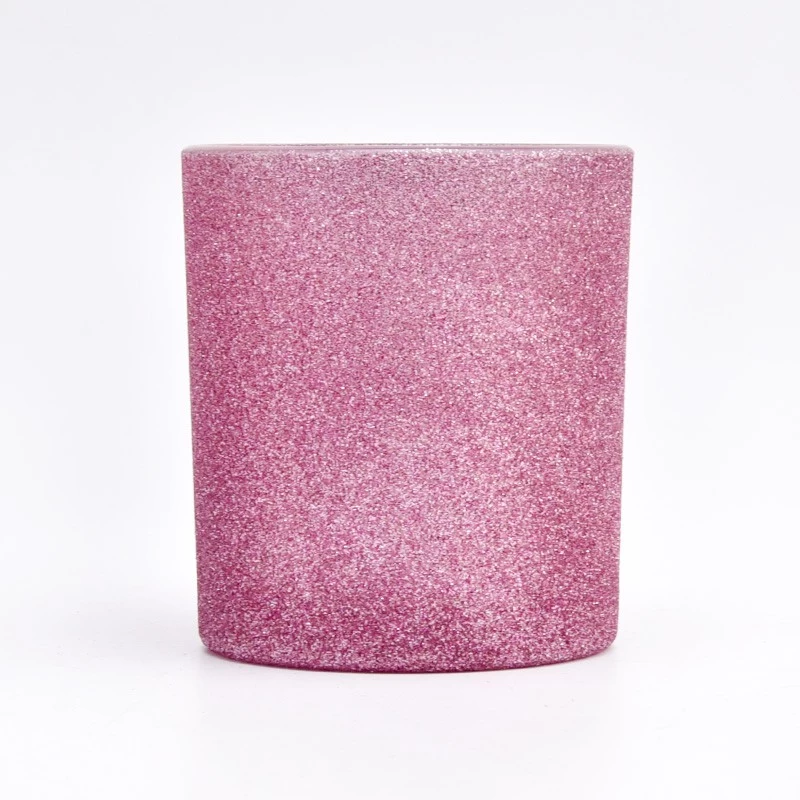 luxury pink glass vessel for candles 8 oz