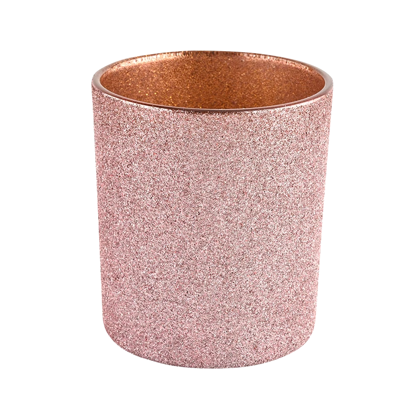 China Glass candle holders pink frosted and candle jars glass candle jars manufacturer