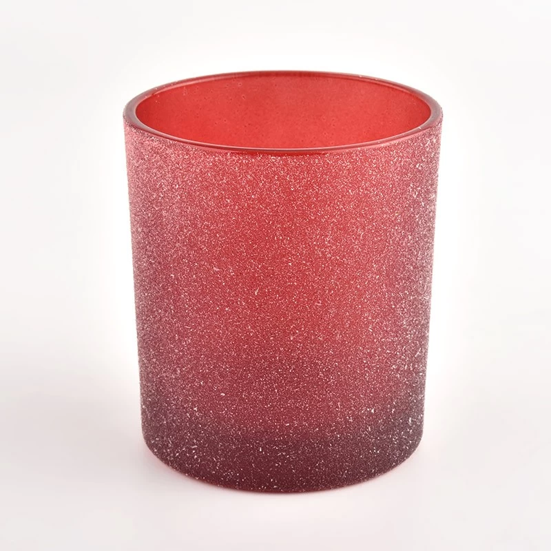10oz Red Frosted Glass Candle Jars For Candle Making