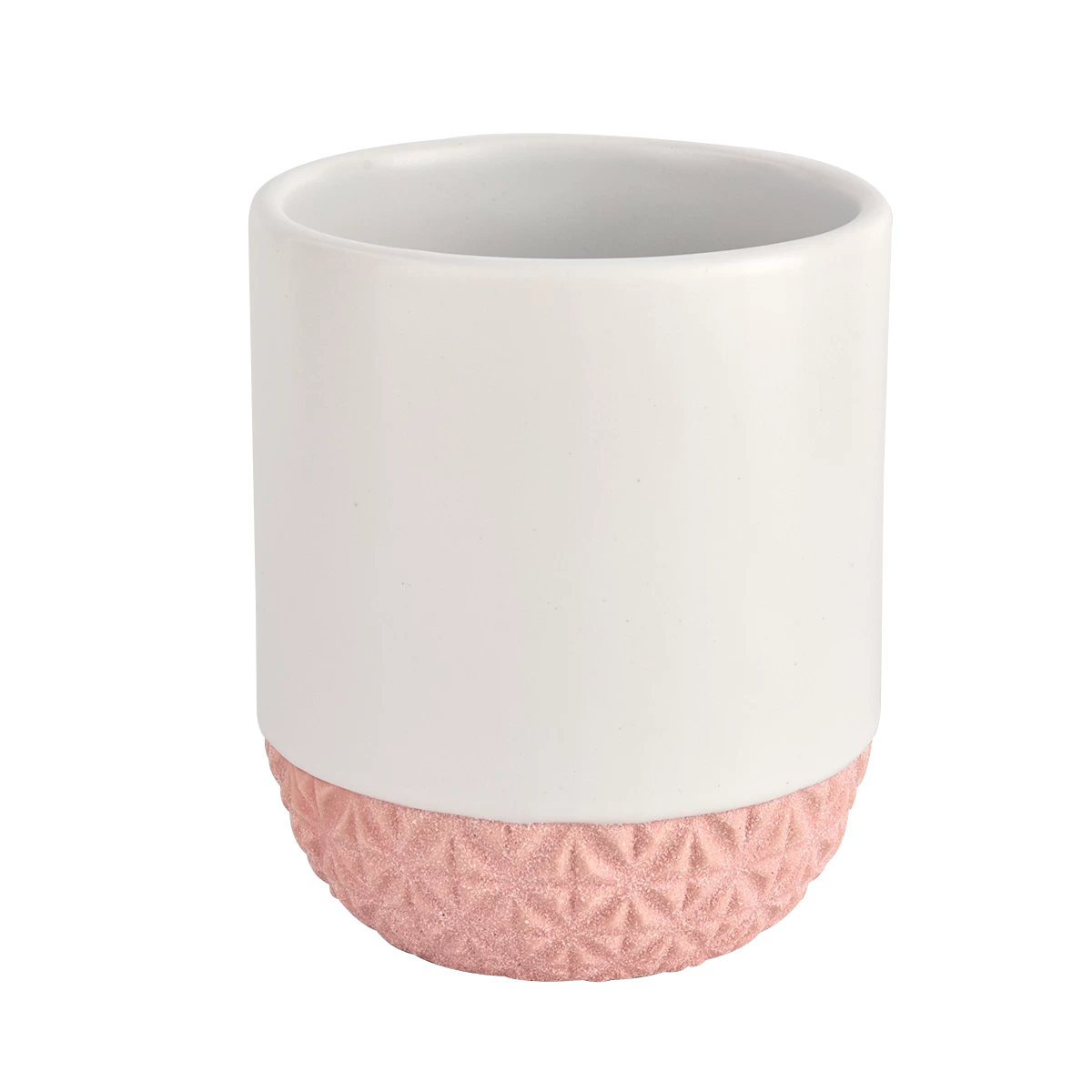 Luxury decorative pink bottom ceramic candle jars for candle vessel
