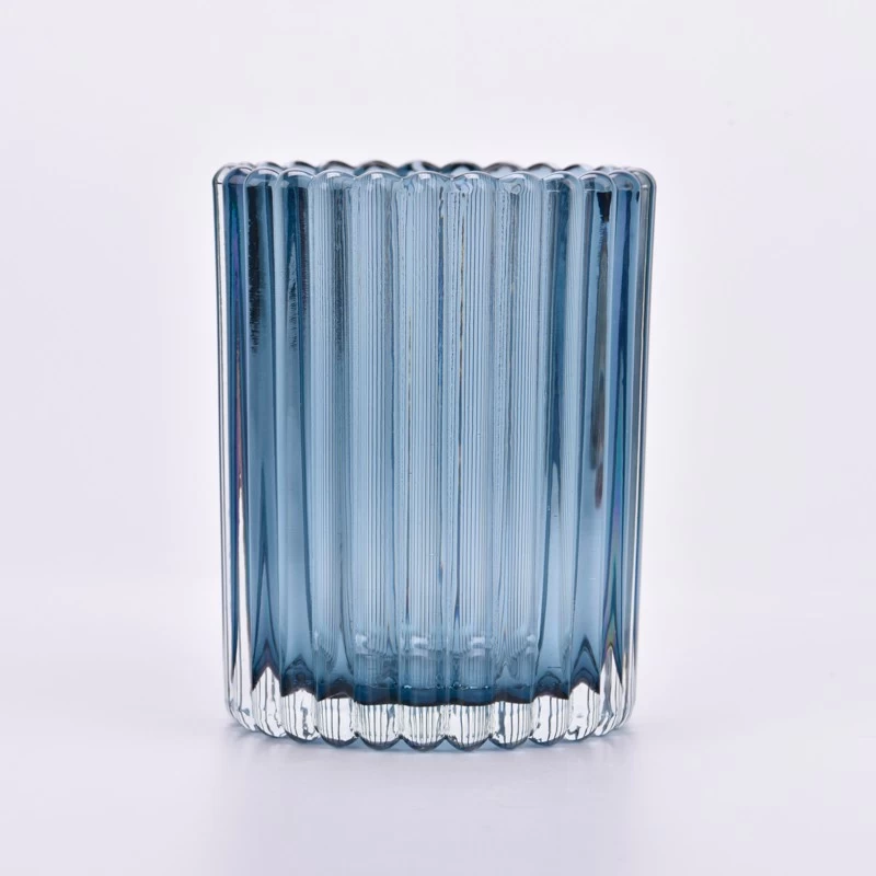 Fluted 8oz glass candle jars for home decor