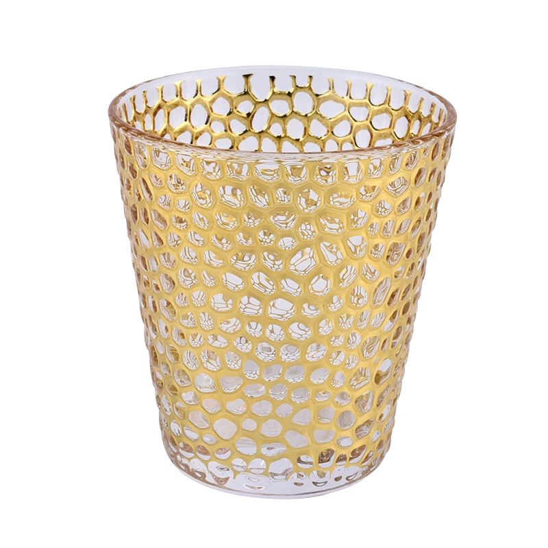 8 oz custom unique empty gilt glass candle jar