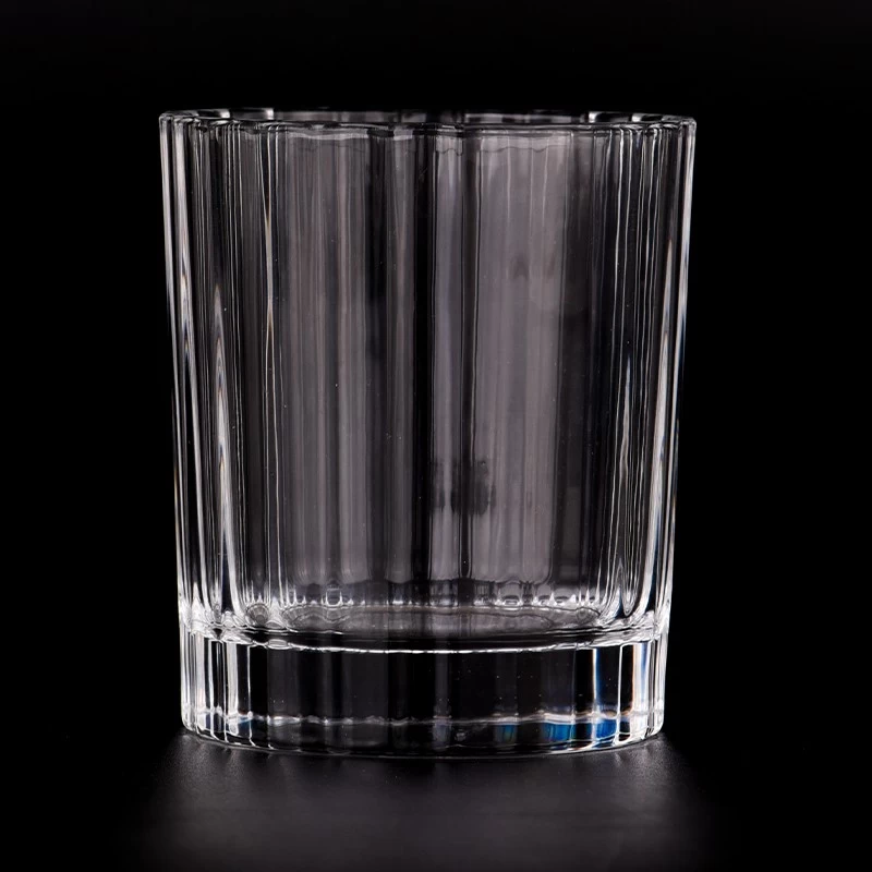Luxury 8oz crystal glass candle jars with fluted cut
