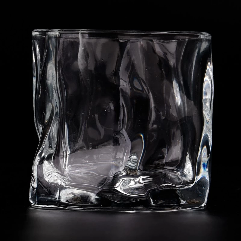 Unique Irregular glass candle jars for 5oz candle filling