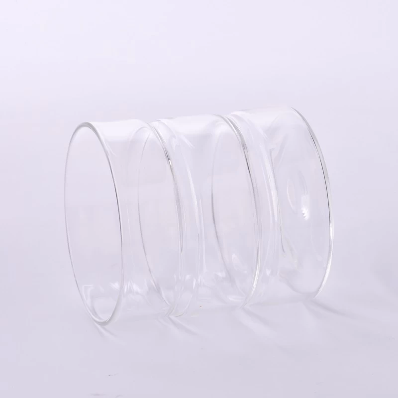 Custom 375ml borosilicate glass candle jar for home decor