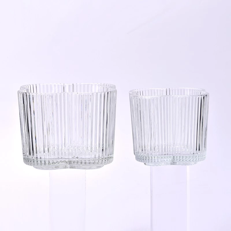 Luxury flower shape crystal glass candle holders