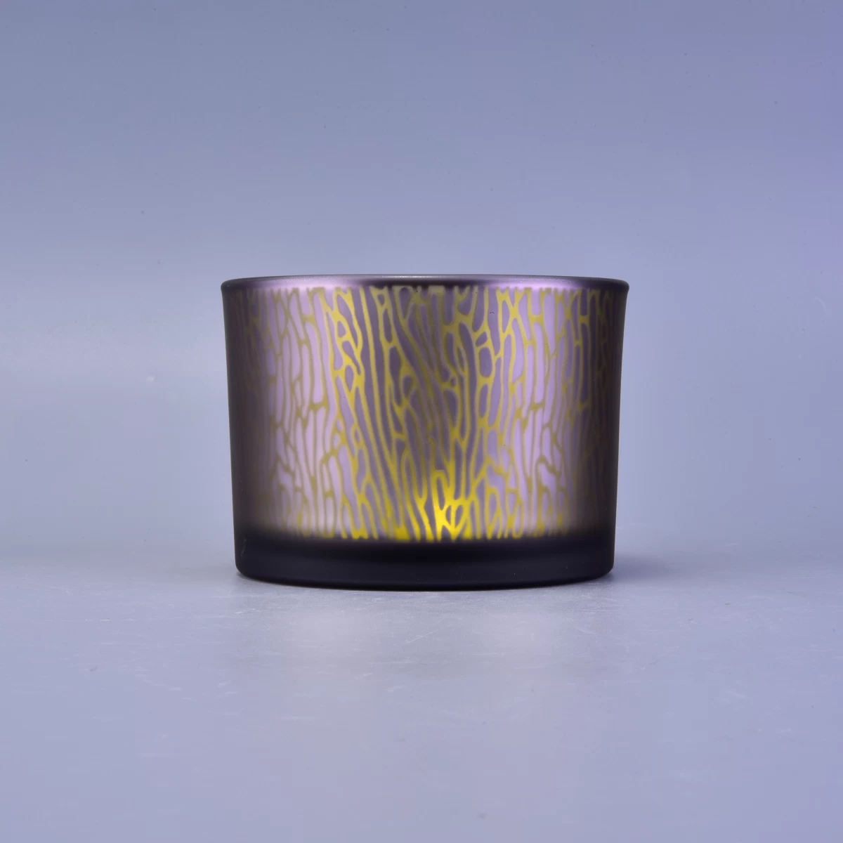 luxury glass candle holder for home decor, decorative glass candle jar with laser pattern