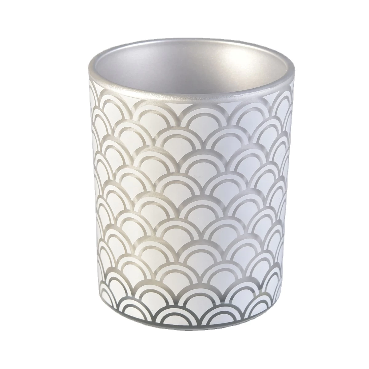 Hot selling silver custom finish cylinder candle glass holders
