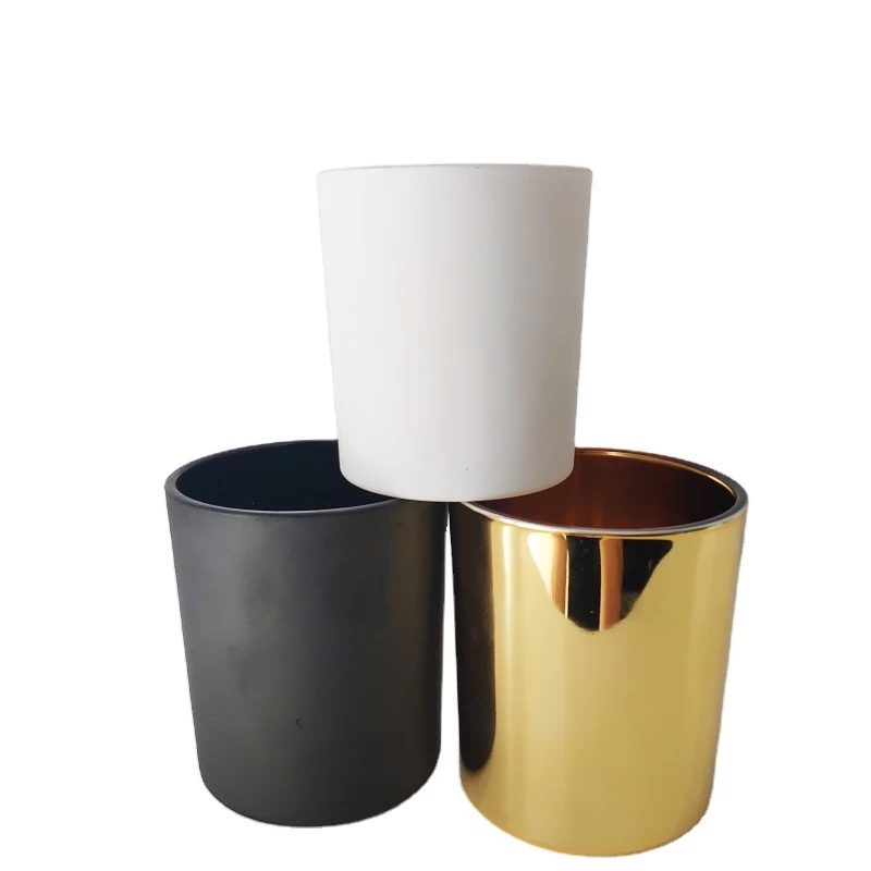 China glass votive candle holders, matte black and matte white glass candle jar manufacturer