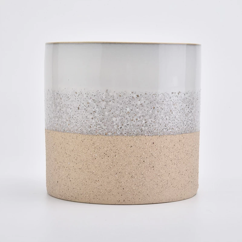 multi color ceramic vessel foe candle making, cylinder ceramic candle jars in bulk