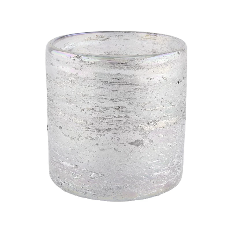 Hot sales luxury empty silver mercury glass candle jar holder with luxury box