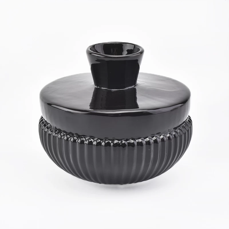 black ceramic diffuser bottle, empty aroma diffuser bottles round shape
