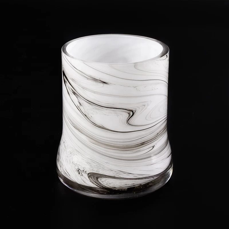 ground glass vessel hand made glass candle container