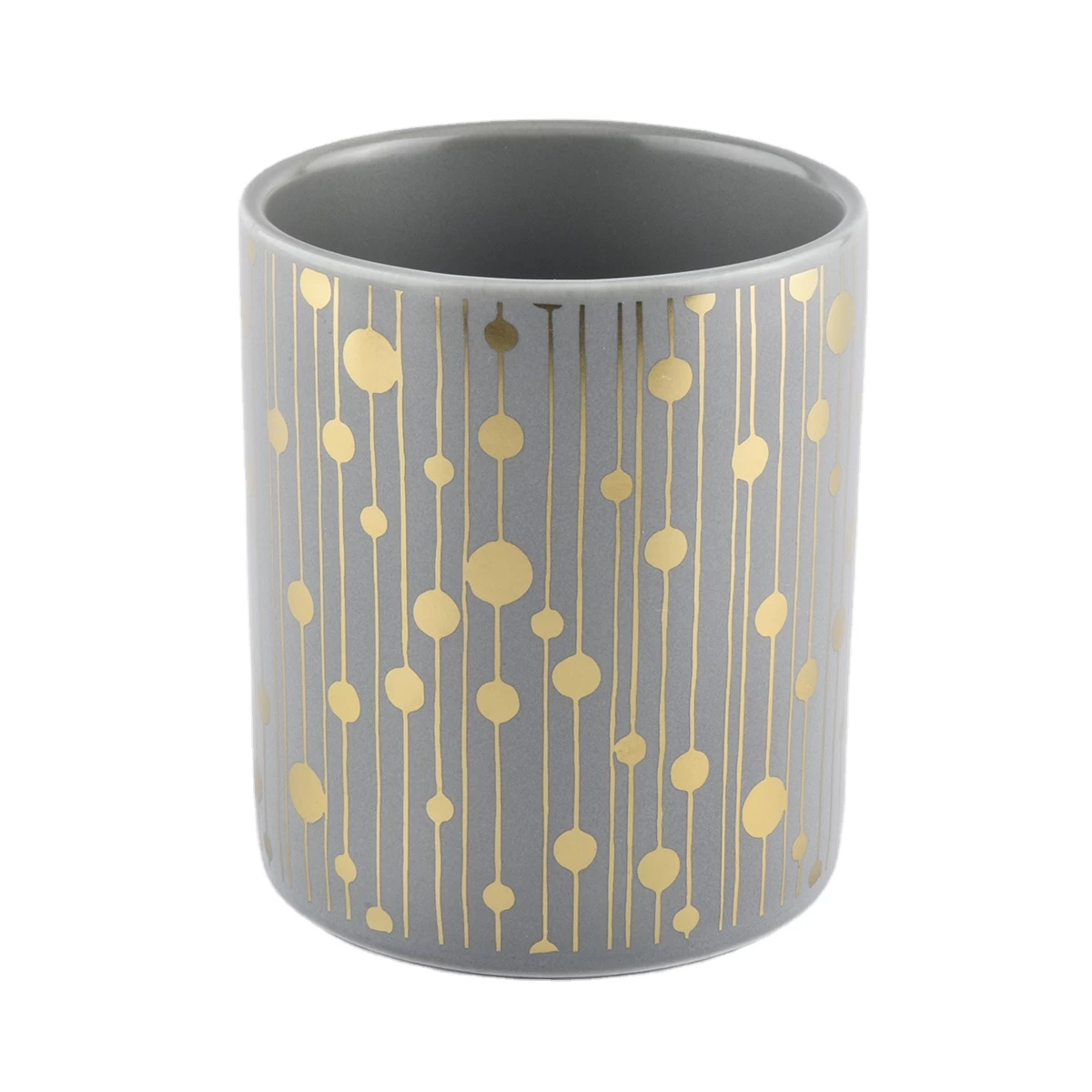 Wholesales luxury grey glaze ceramic candle jars 8oz