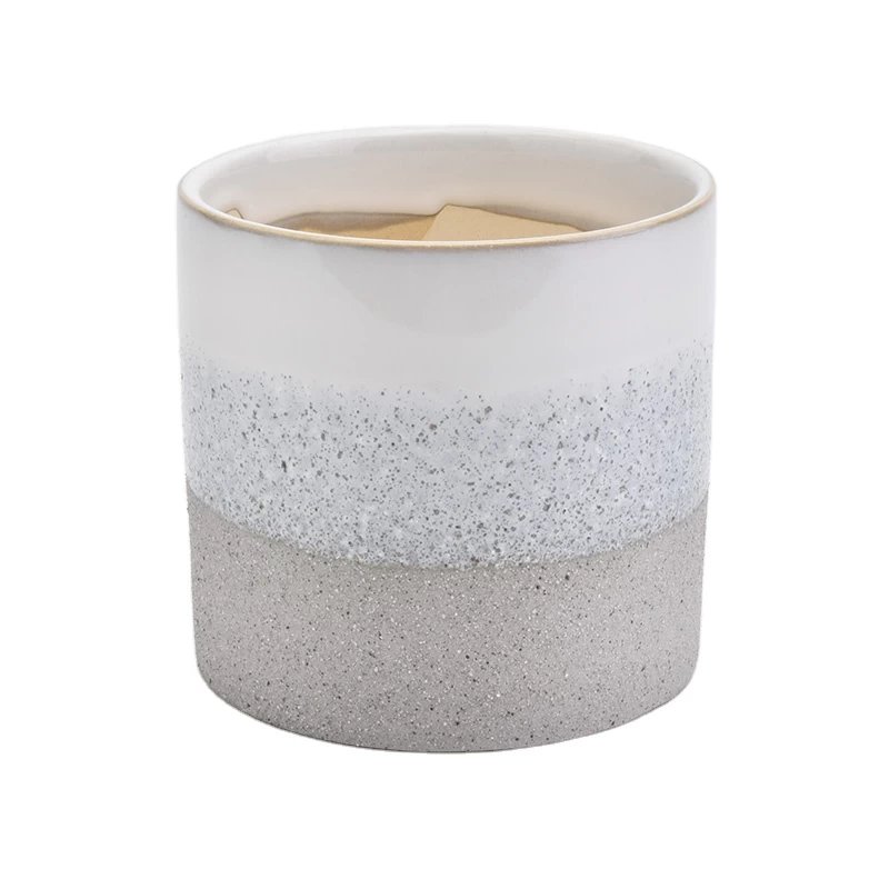 multi color ceramic candle vessel, clay base ceramic candle jar
