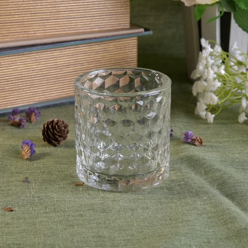 Crystal hexagon glass candle holder home decoration wholesale
