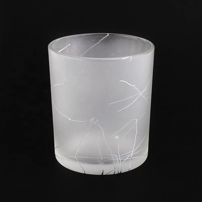 frosted cylinder glass vessel 12 oz glass candle jar