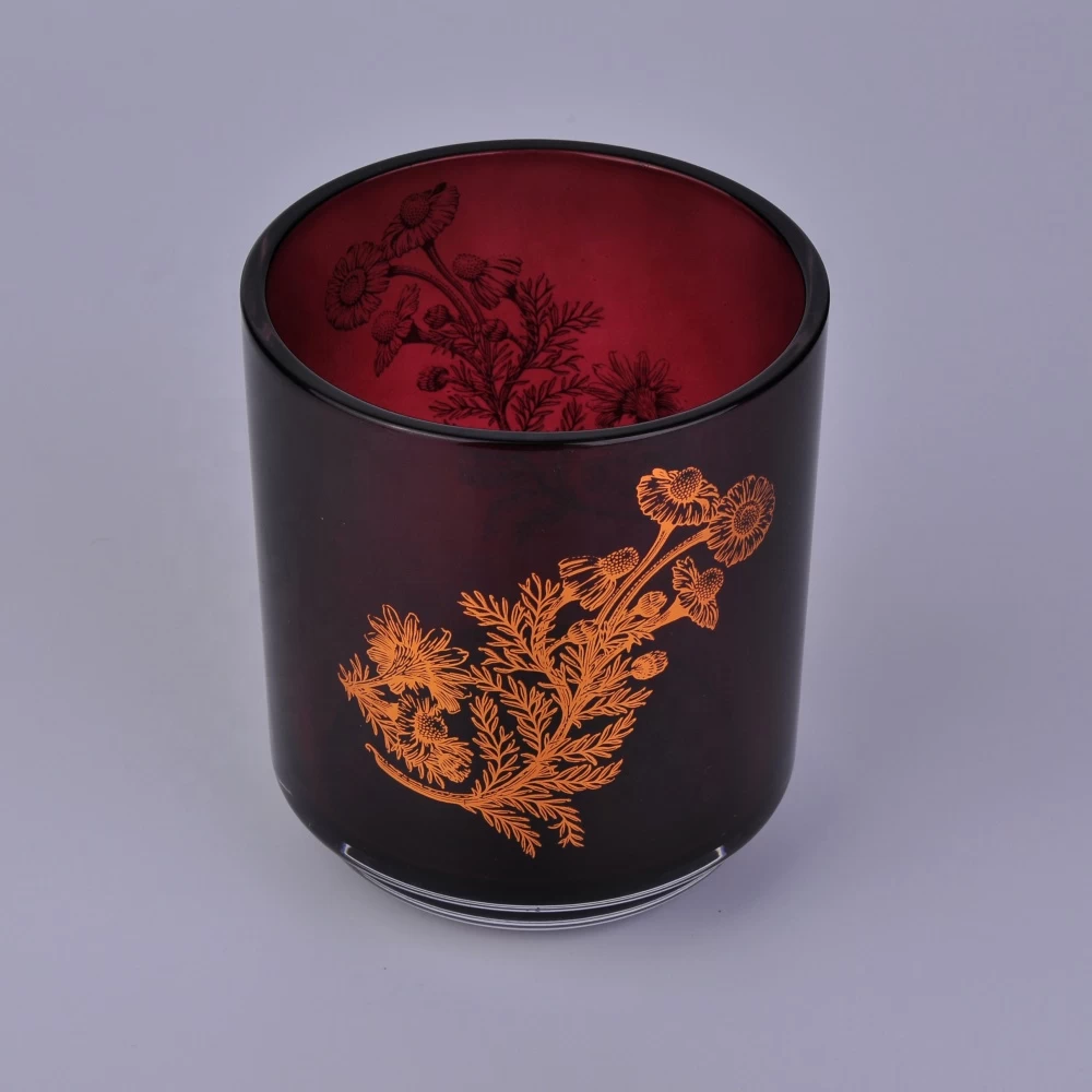 China Sunny embossed crystal Luxury glass candle holder jars manufacturer