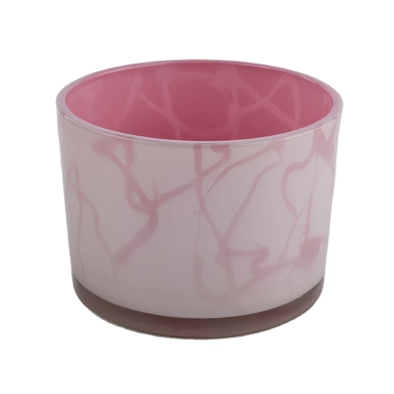 3 wick custom galss vessel for soy candles, unique glass candle holder