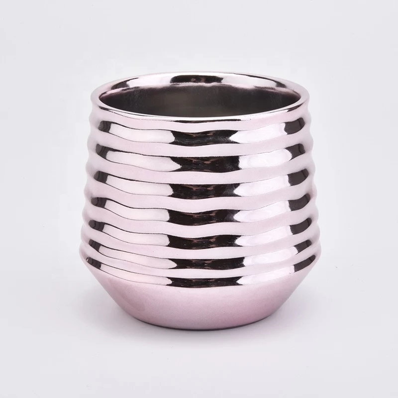 luxury electroplating ceramic candle vessel wholesale