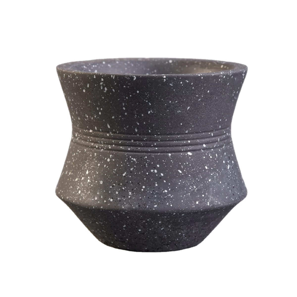 Wholesales custom round black concrete candle jar holders 8oz 10oz