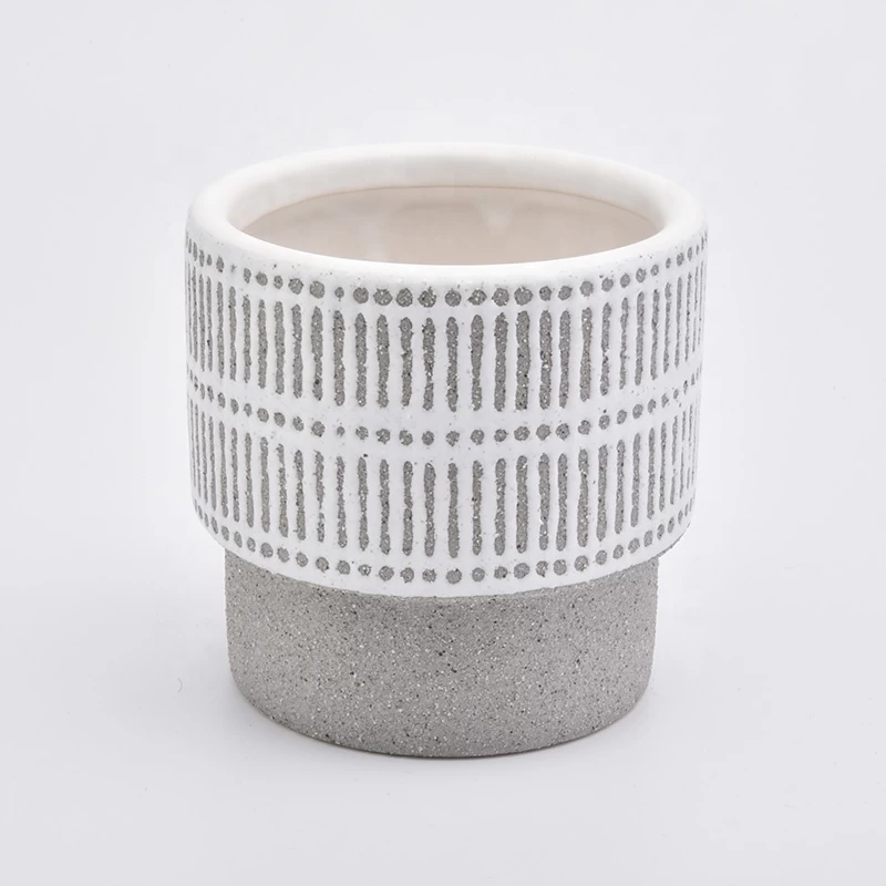 Custom ceramic candelabra votives stone candle jar home decoration