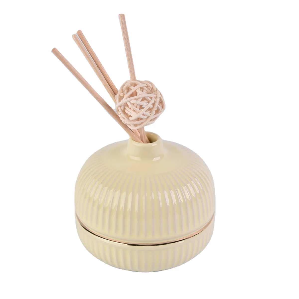 Wholesales air freshener gold ceramic oil aroma empty reed diffuser bottles