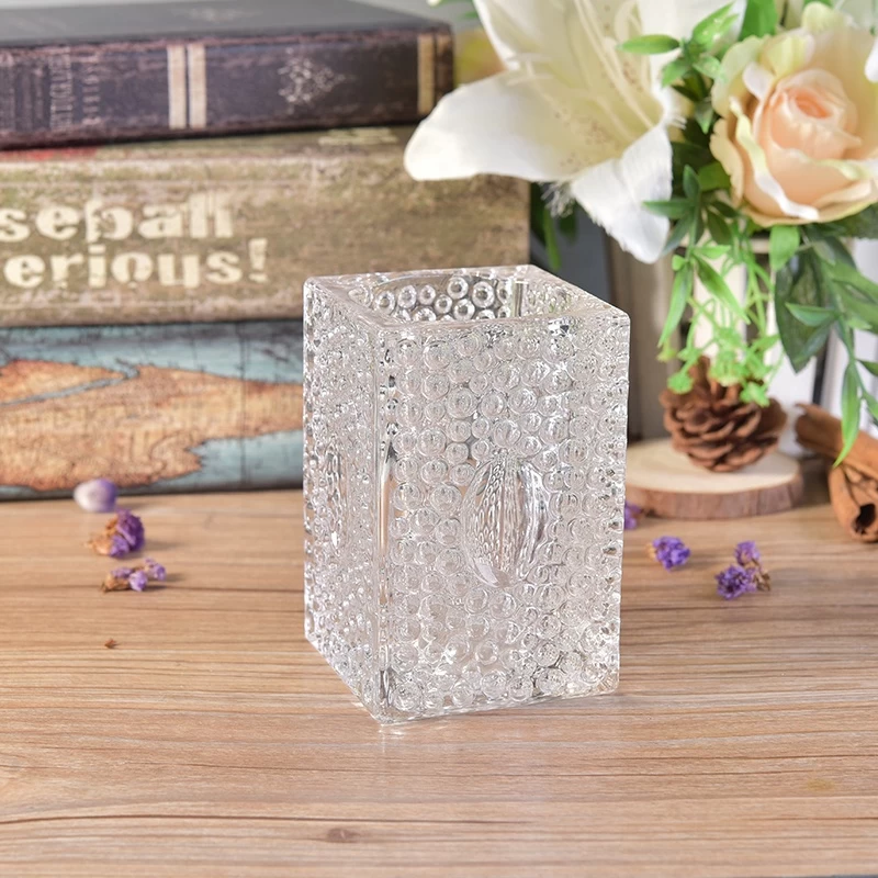 Customized Glass Candle container square candle tin home Decor supplier