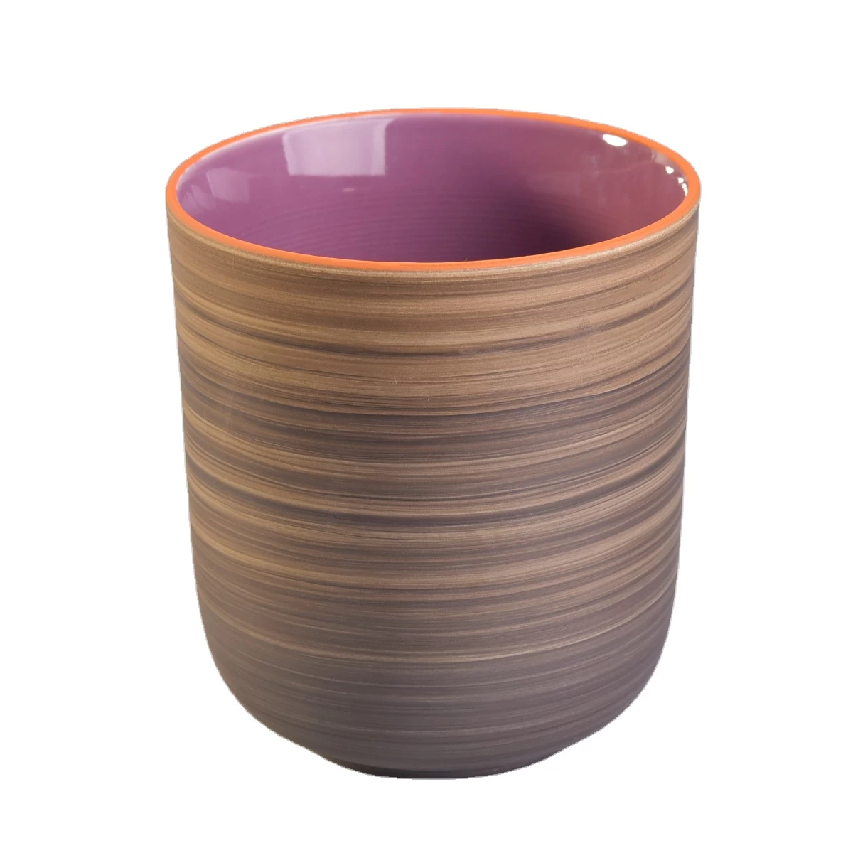 400ml Vintage cylinder ceramic handmade candle holder jars
