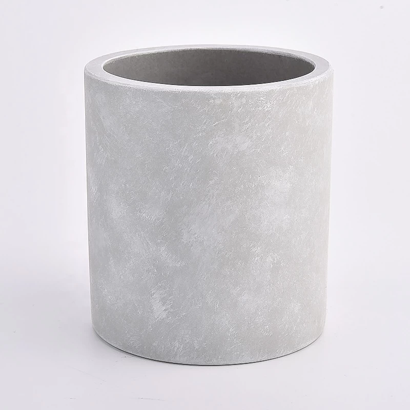 gray cement candle holers for 12oz wax filling