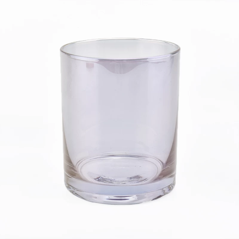 ion plating glass vessel for candle making, shiny colored glass candle container
