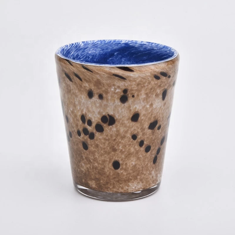 9oz Leopard Print Glass Votive Candle Holders Soy Wax Jar Home Decor Wholesales