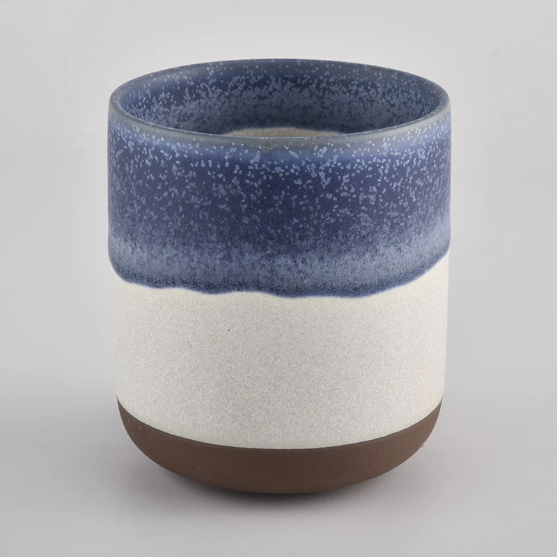 multi-color ceramic candle holder, elegant round bottom ceramic vessel for candles