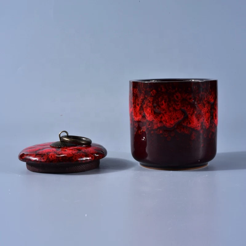 Custom luxury ceramic candle holders lid home decor