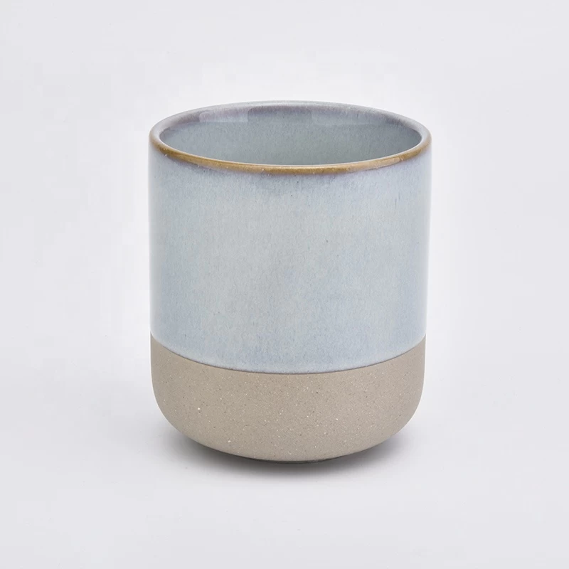12 oz ceramic candle holder, reactive glazed candle vessel