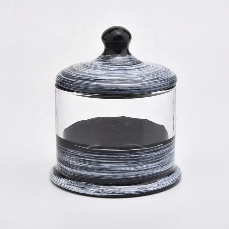 Custom hurricane clear Glass Candle Jars candle Holder with lid wedding decoration centerpieces